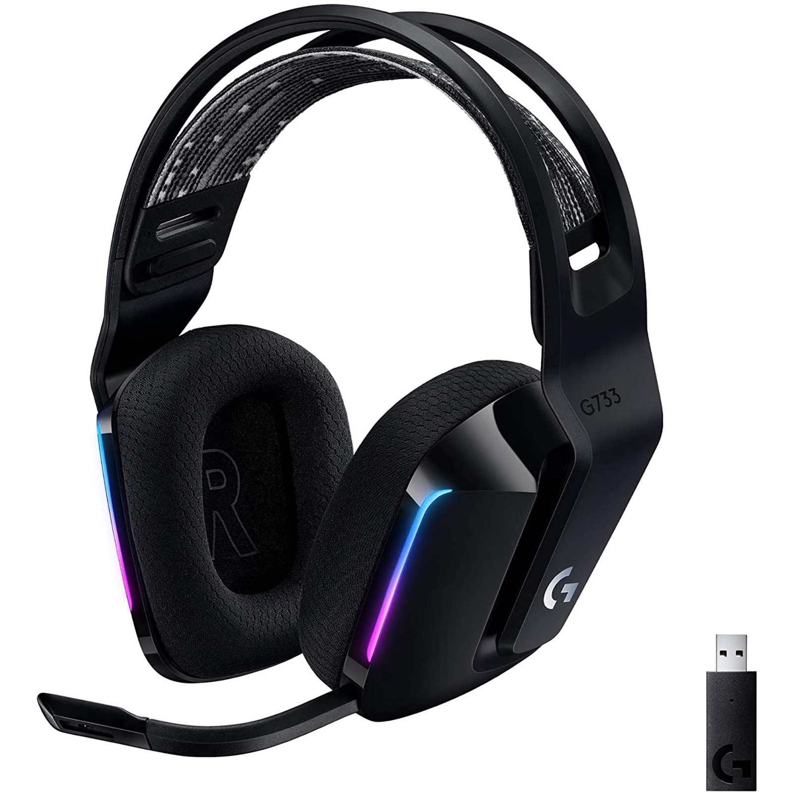 Logitech LIGHTSPEED G733 Wireless RGB Gaming Headset - Black                                        