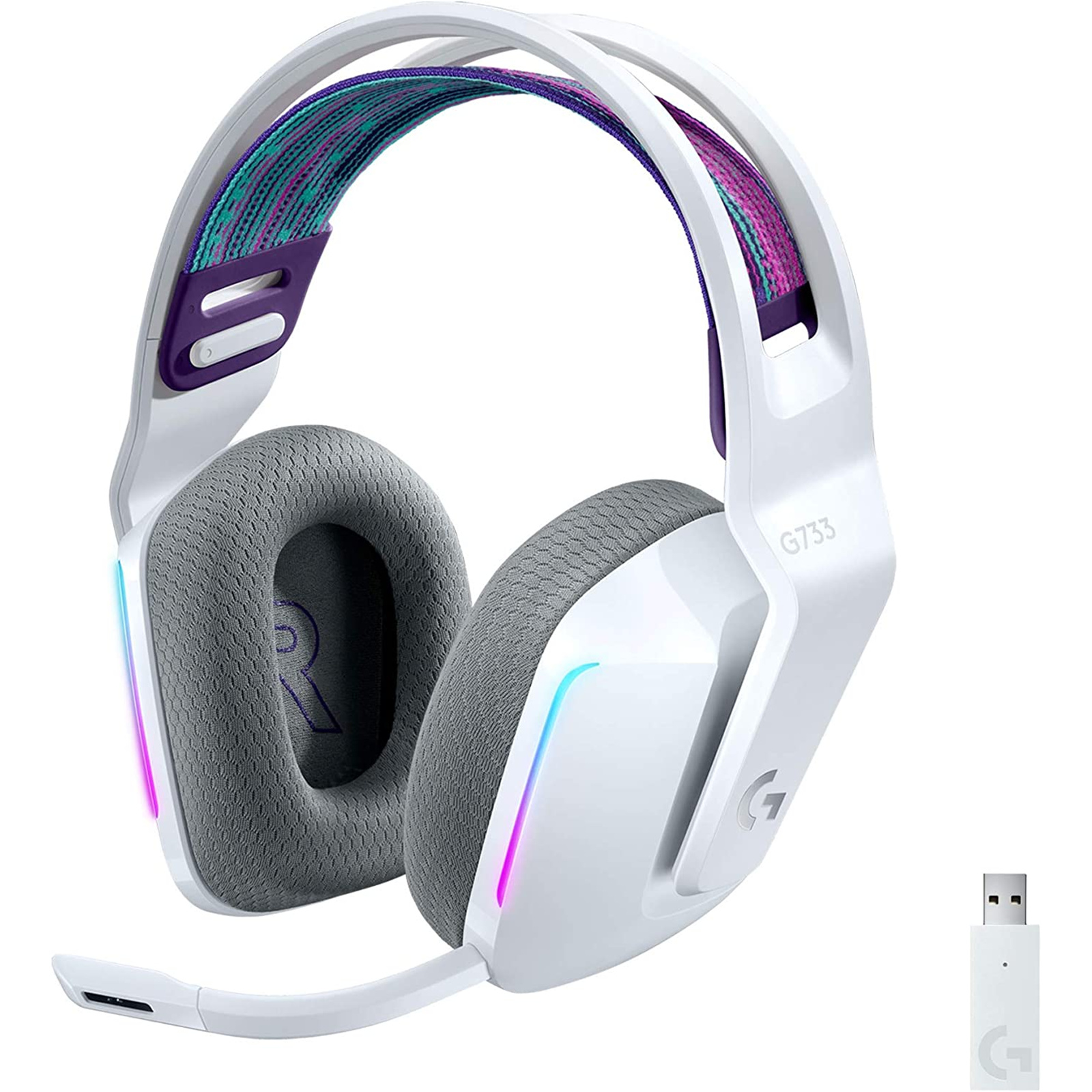 Logitech LIGHTSPEED G733 Wireless RGB Gaming Headset - White                                        