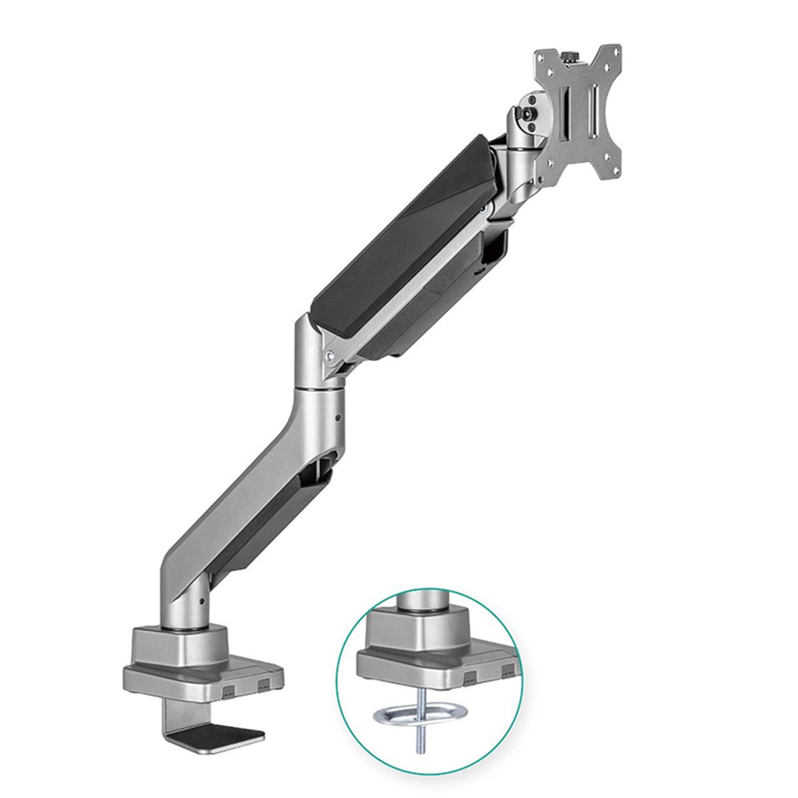 mbeat activiva Heavy Duty Single Monitor Screen Gas Spring Monitor Arm for FlatPanel&Curvedcreen-Black&Space Grey