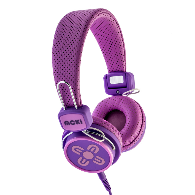 Moki ACC-HPKSPP Headphones - Kid Safe Volume Limited - Pink & Purple                                