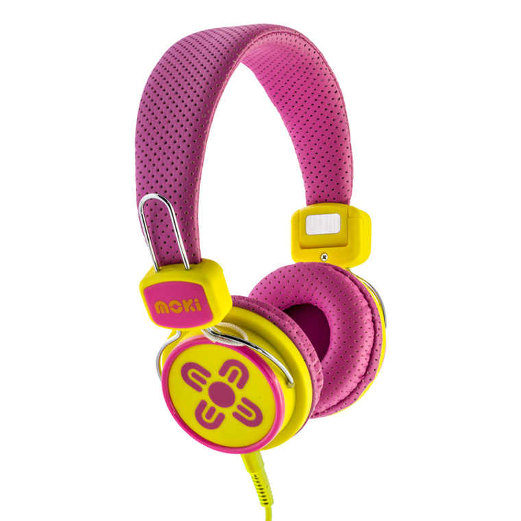 Moki Volume Limited Kids ACC-HPK Headphones Pink & Yellow                                           