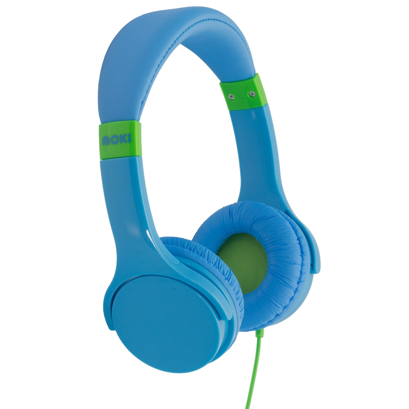 Moki Lil Kids ACC-HPLIL Wired Headphones - Blue Volume Limited - Safe - Durable - Ready for Learning - 3.5mm Jack