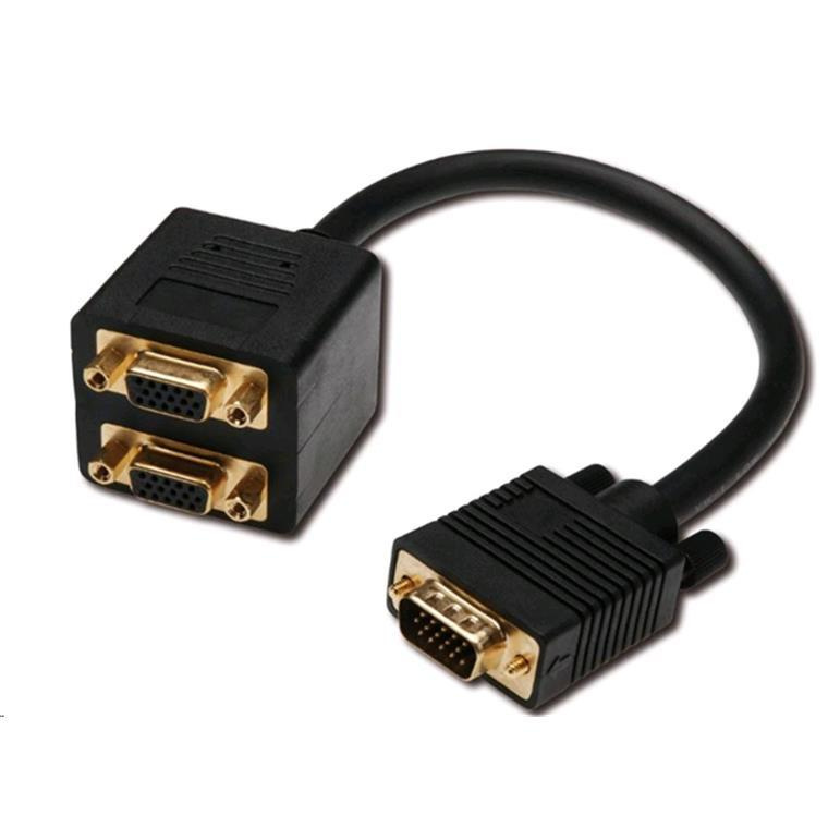 Digitus VGA (M) to 2x VGA (F) Splitter 0.2m Monitor Adapter