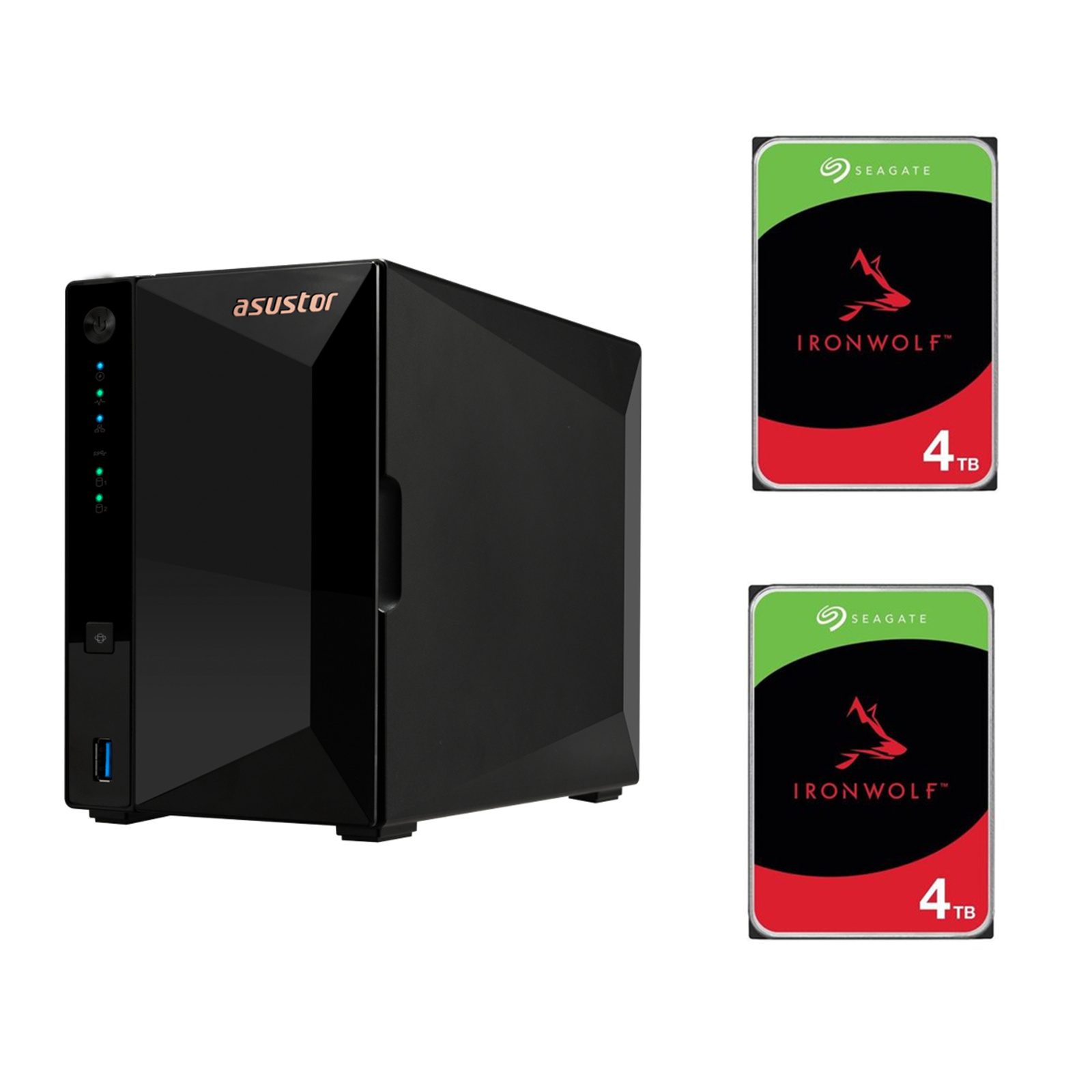 Asustor Drivestor 2 Pro Gen2 AS3302T v2 2-Bay NAS Quad Core 1.4 GHz 2GB RAM 1x 2.5G/1GbE LAN 3x USB3.2 Type-A 3 Years Warranty