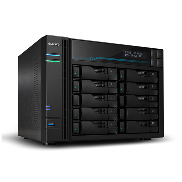 Asustor AS6510T 10-Bay NAS Intel Quad Core 2.1 GHz 8GB RAM 2x 10GbE RJ45 2x 2.5GbE RJ45 2x USB3.2 Gen1 2x M.2 NVMe/SATA 3 Years Warranty