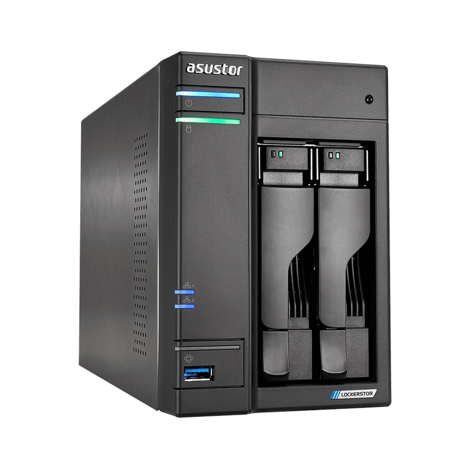 Asustor AS6602T 2-Bay NAS Intel Quad Core Upto 2.7 GHz 2x M.2 2280 NVMe Slot 4GB RAM (8GB Max) 2x 2.5GbE LAN 1x HDMI 3 Years Warranty