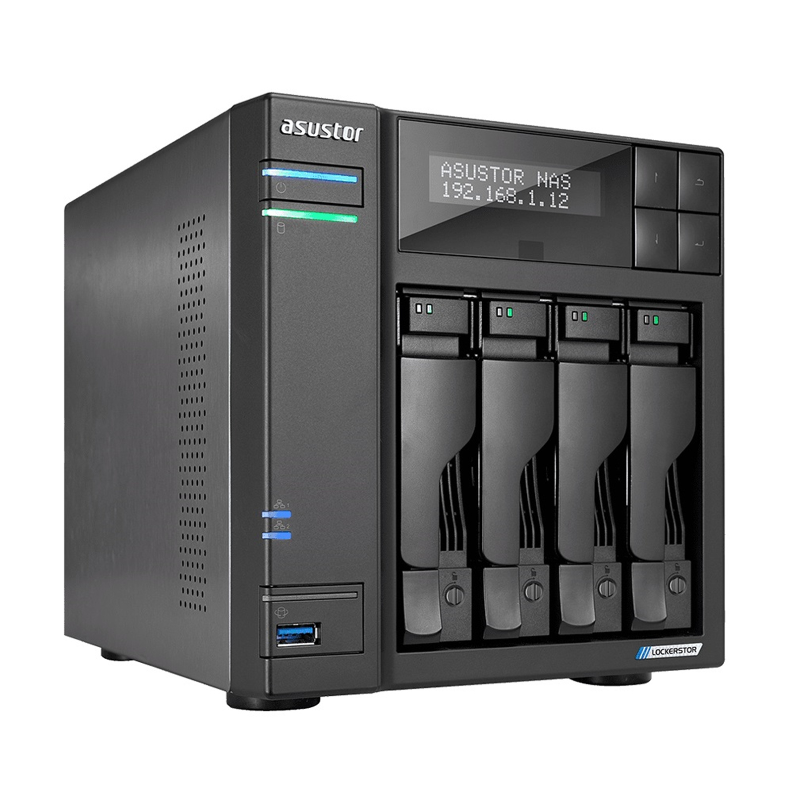 Asustor AS6604T 4-Bay NAS, Quad Core Celeron J4125 2.0GHz, 2x M.2 2280 NVMe Slot, 4GB RAM, 2x 2.5GbE