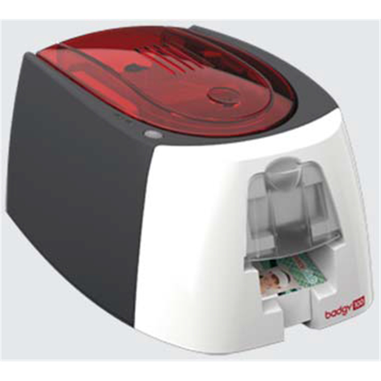 EVOLIS Badgy100 USB Card Printer Starter Kit (50 x 0.76mm blank white cards and 1 x colour ribbon badge studio for single prints)
