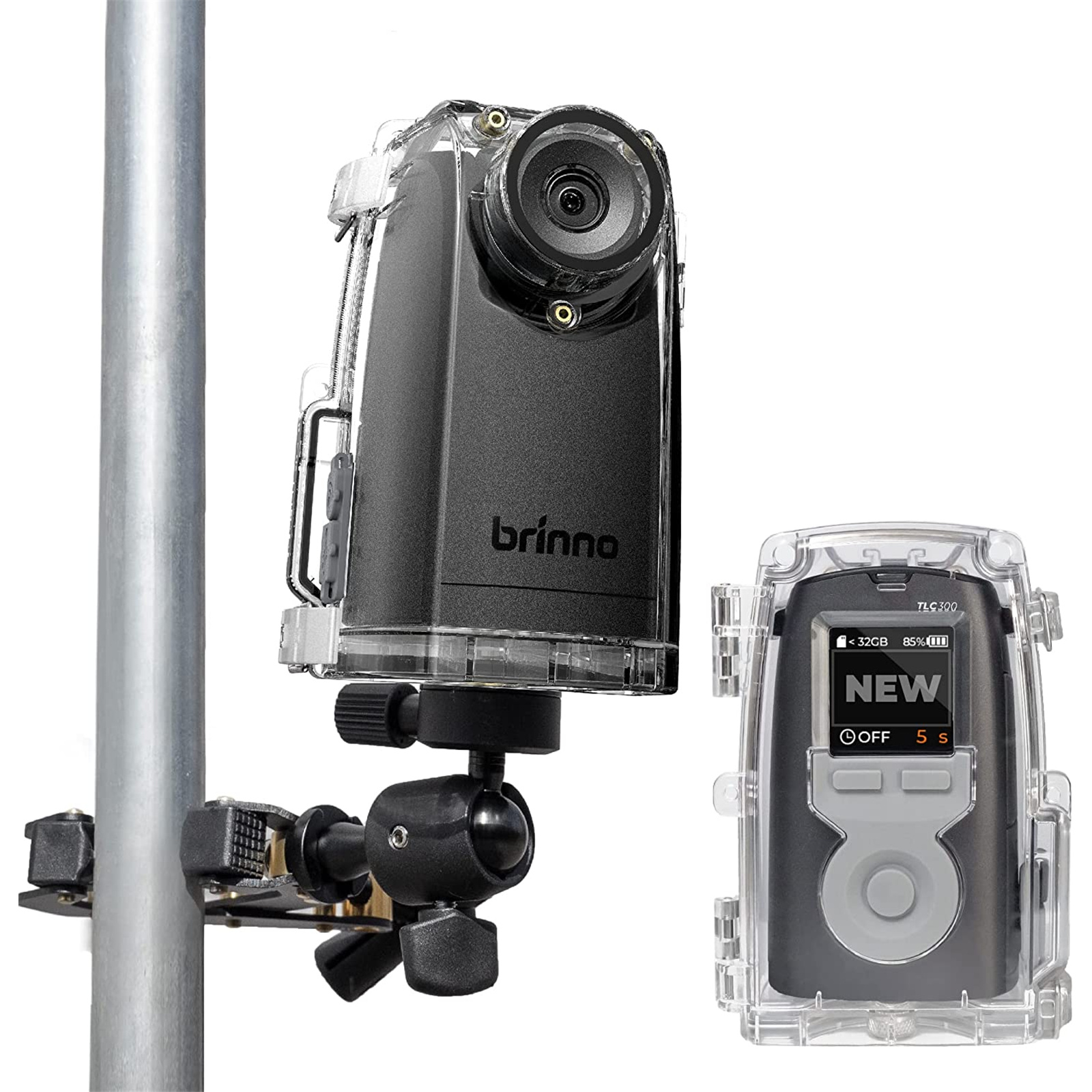 Brinno BCC300-C Time Lapse Construction Camera Clamp Bundle Includes TLC300 Time Lapse Camera / Clampod / Waterproof housing - Cubic Tips
