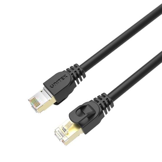 UNITEK 10m CAT7 Black SSTP 26AWG Patch Lead in PVC Jacket. Supports 10 Gigabit Ethernet @ 600Mhz, Gold-Plated Shielded RJ45 Connectors. RoHS Compliant. Power over Ethernet (PoE) Compatible.