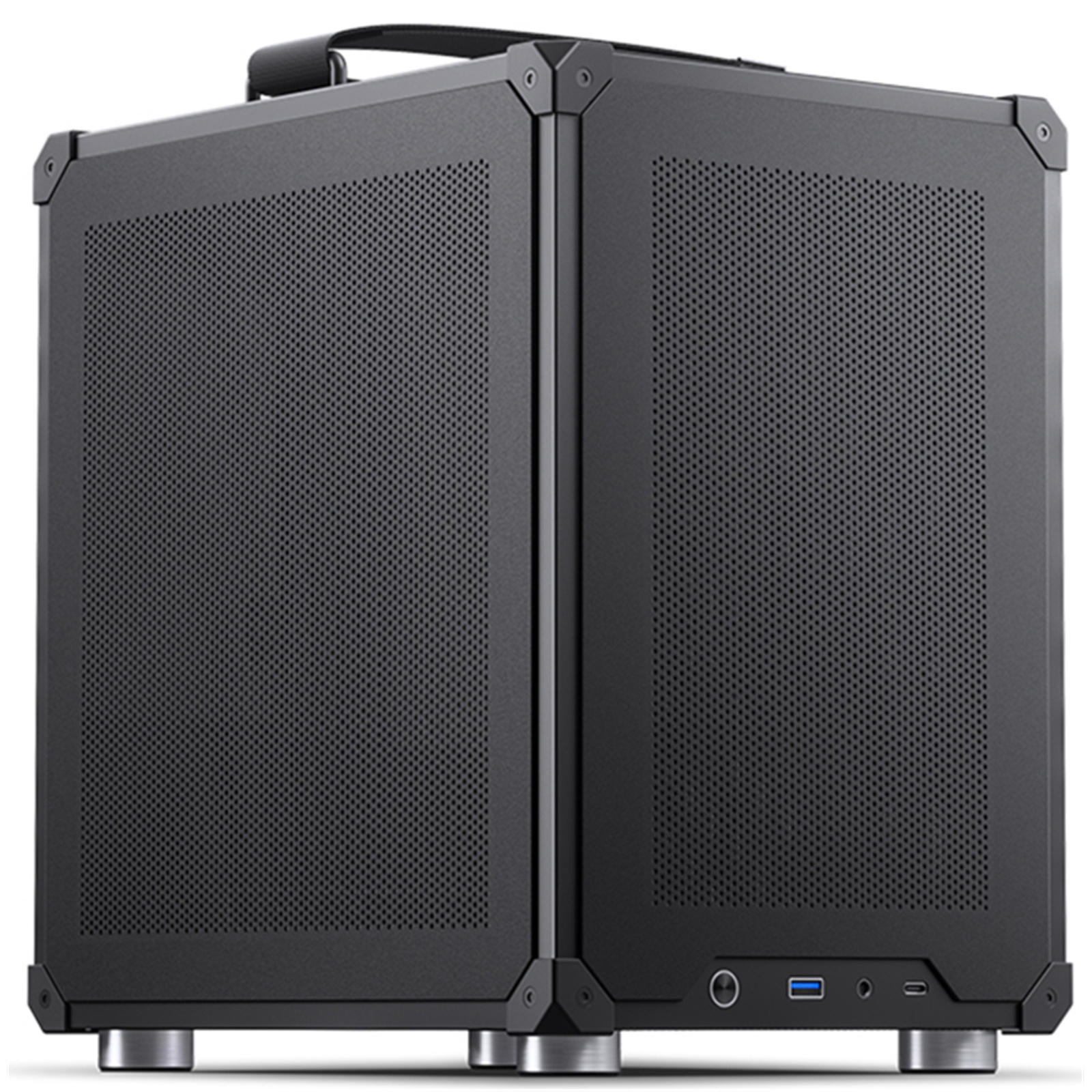 Jonsbo C6 Handle Black mATX Mini Tower Gaming Case With Detachable Carrying Handle CPU Cooler Support Upto 75mm GPU Support Upto 255mm 4x PCI Slot Front I/O: 1x USB 3.2 1x Type C HD Audio
