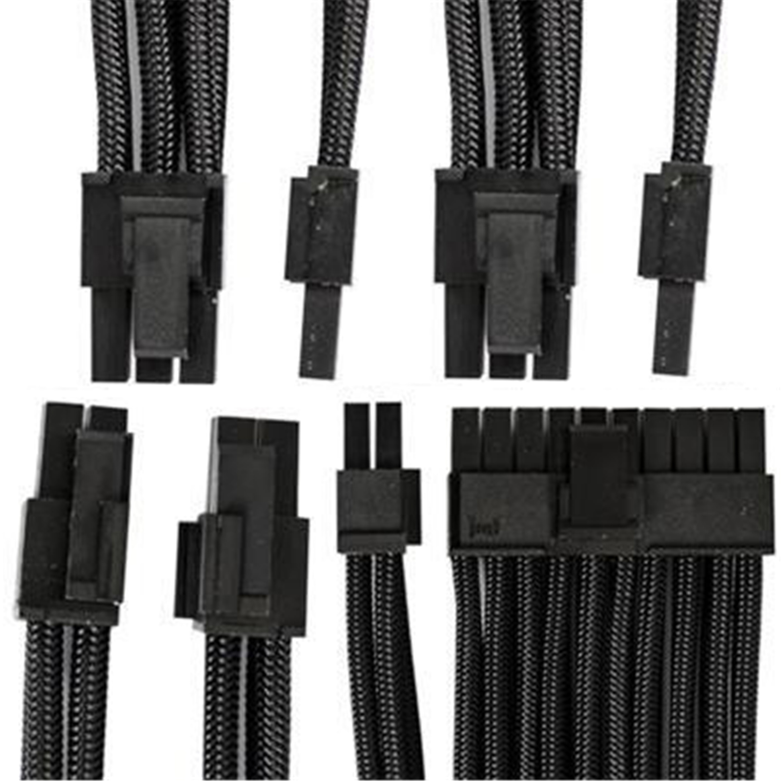 GGPC Gaming PC Braided Cable Kit Pack, (Black, 40cm), Set of 5 Cables. Includes 1 x 20+4 Pin, 2 x   