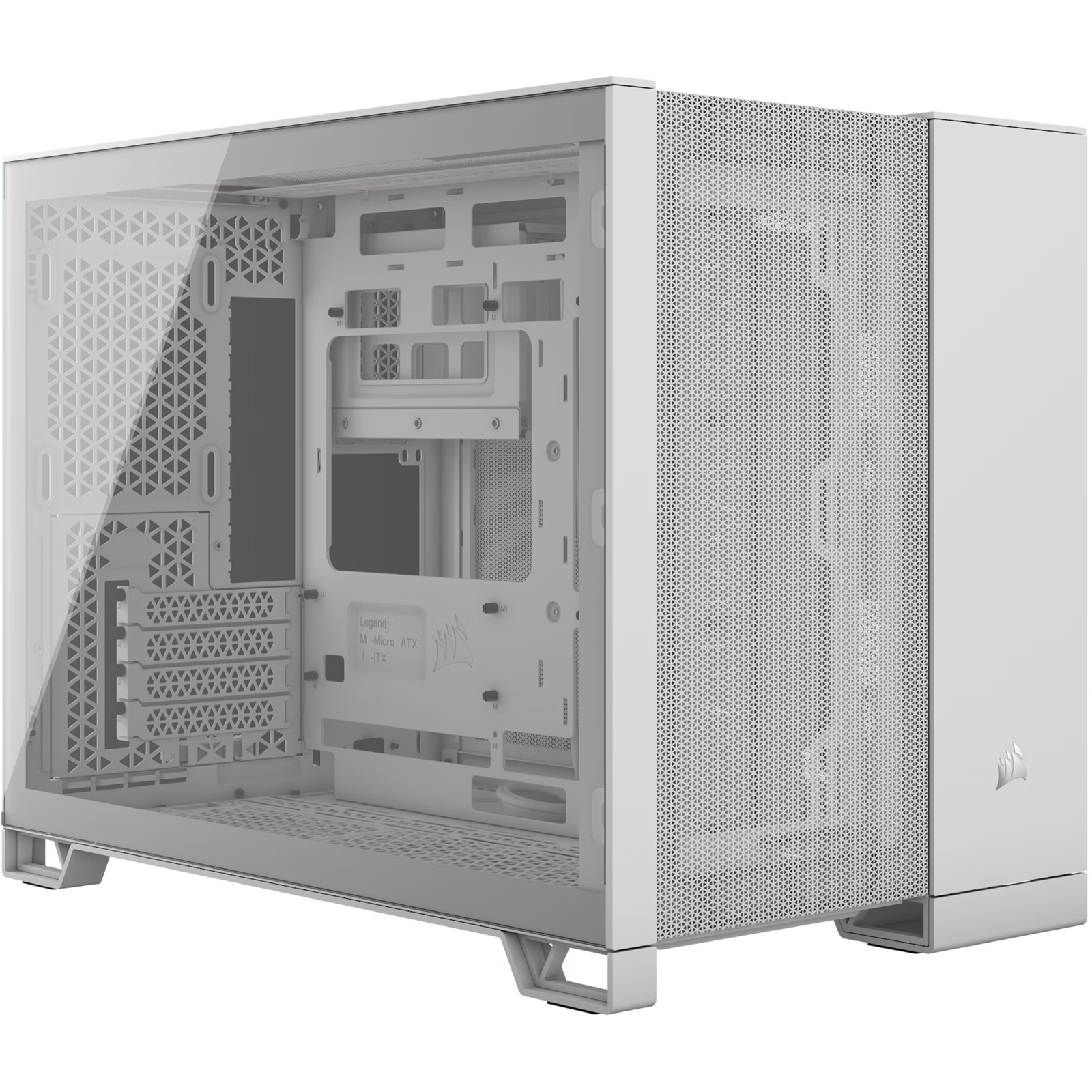 Corsair 2500D Airflow White MATX  Gaming Case Tempered Glass CPU Cooler Support Upto 180mm GPU Support Upto 400mm 360mm Radiator Supported 4x PCI (4 vertical with accessory) - Front 1x Type C 2x USB HD Audio