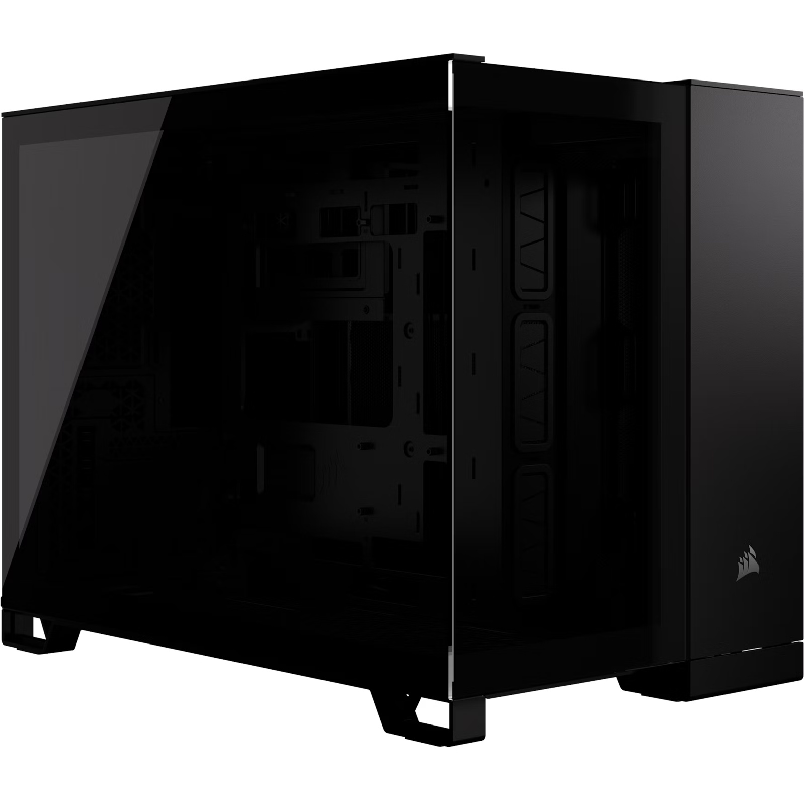Corsair 2500X Black MATX  Gaming Case Tempered Glass CPU Cooler Support Upto 180mm GPU Support Upto 400mm 360mm Radiator Supported 4x PCI (4 vertical with accessory) - Front 1x Type C 2x USB HD Audio