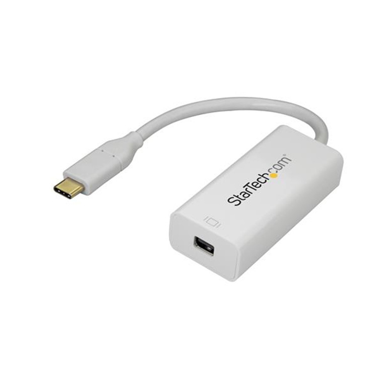 StarTech CDP2MDP USB-C to Mini DisplayPort Adapter - 4K 60Hz - White - USB 3.1 Type-C to Mini DP    