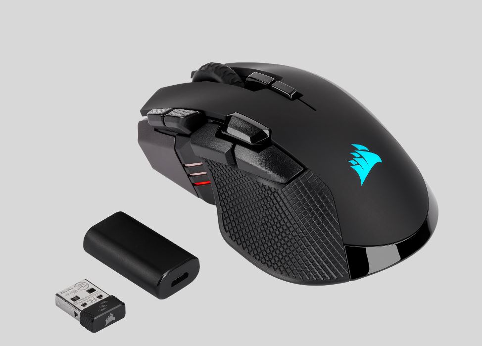 CORSAIR IRONCLAW RGB 18000 DPI WIRELESS RECHARGEABLE OPTICAL GAMING MOUSE
