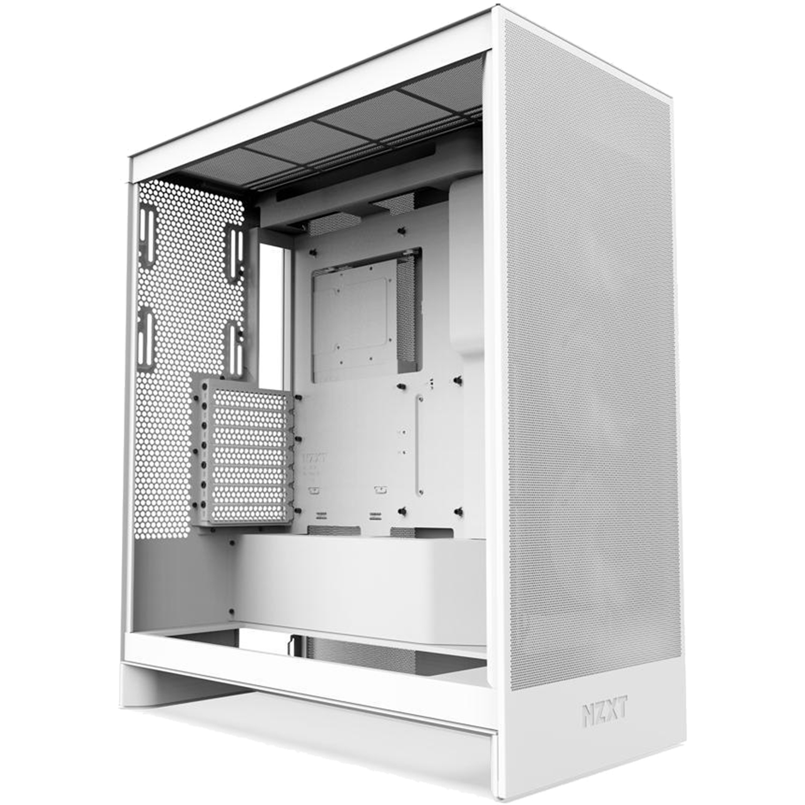 NZXT H7 Flow White Mid-Tower Case - Tempered Glass CPU Cooler Support Upto 185mm GPU Support Upto 400mm 7x PCI Slot 360mm Radiator Supported Front I/O: 2x USB 3.2 1x Type C HD Audio