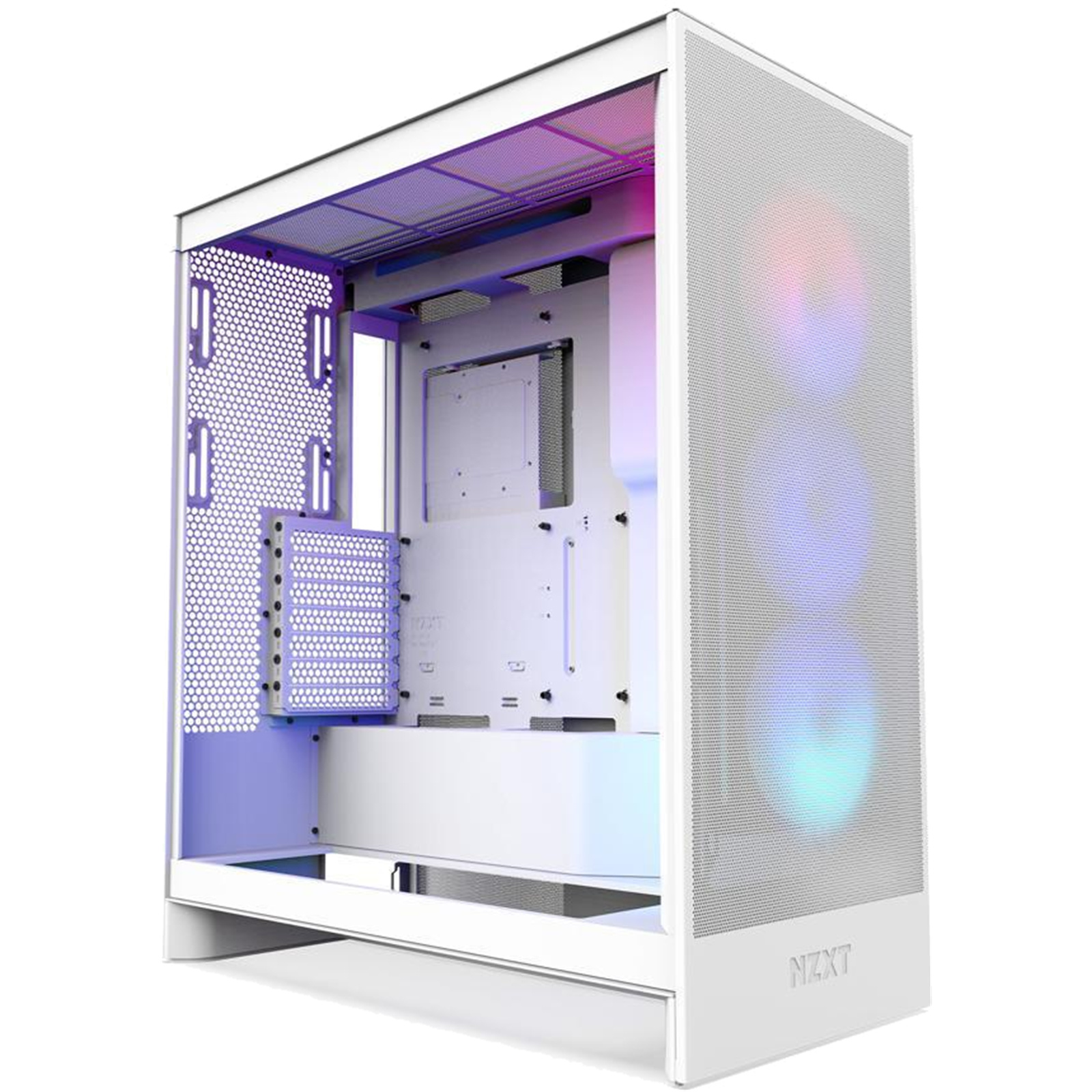 NZXT H7 Flow RGB White Mid-Tower Case - Tempered Glass - 3x ARGB Fan Pre-installed CPU Cooler Support Upto 185mm GPU Support Upto 400mm 7x PCI Slot 360mm Radiator Supported Front I/O: 2x USB 3.2 1x Type C HD Audio