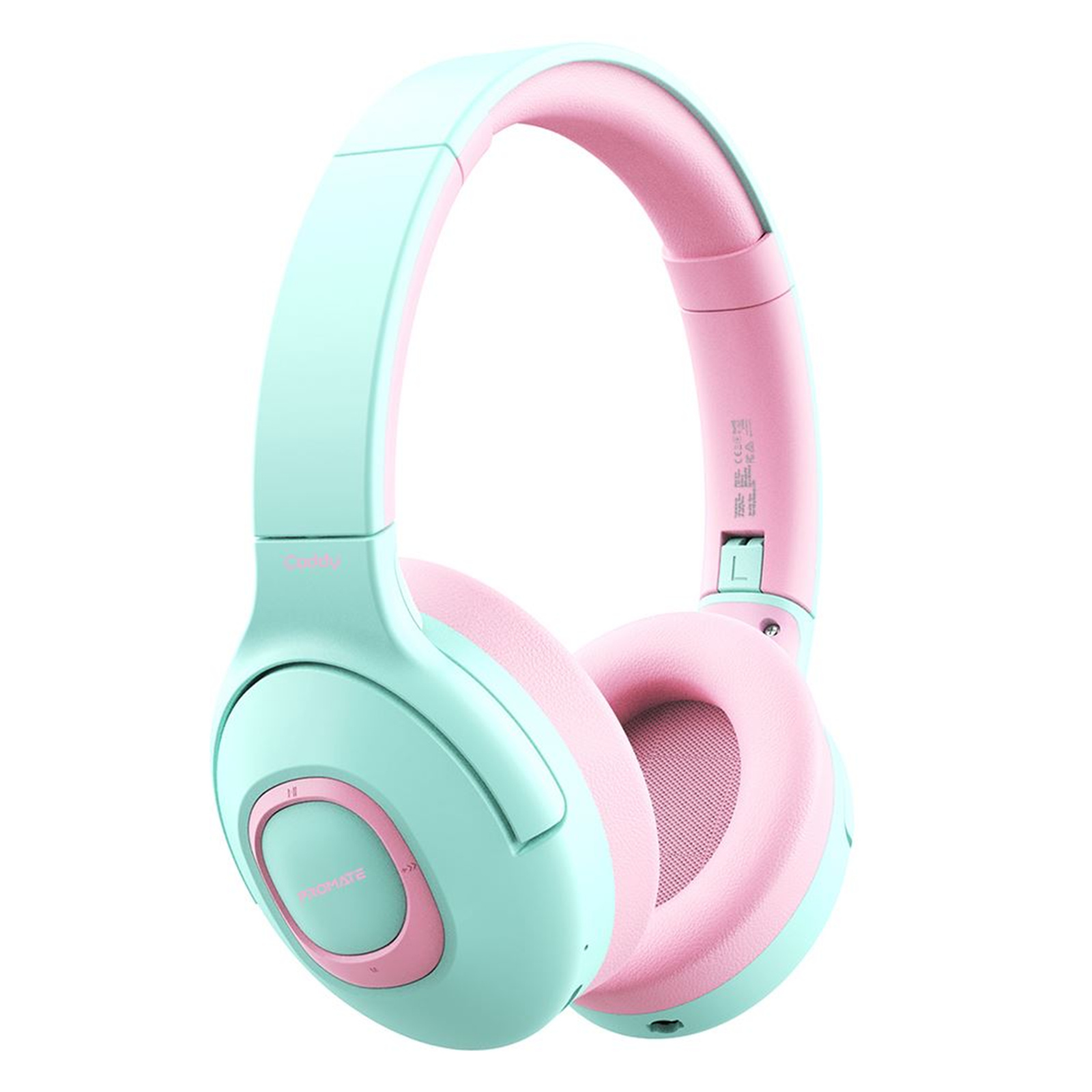 PROMATE Child-Safe Wireless         Bluetooth Over-Ear Headphones. Up to 5 Hours Playback Time. Audio Range 85-93dB. Built in 300mAh Battery. 10m Operating Distance. Padded Ear Pads. Colour: Bubblegum