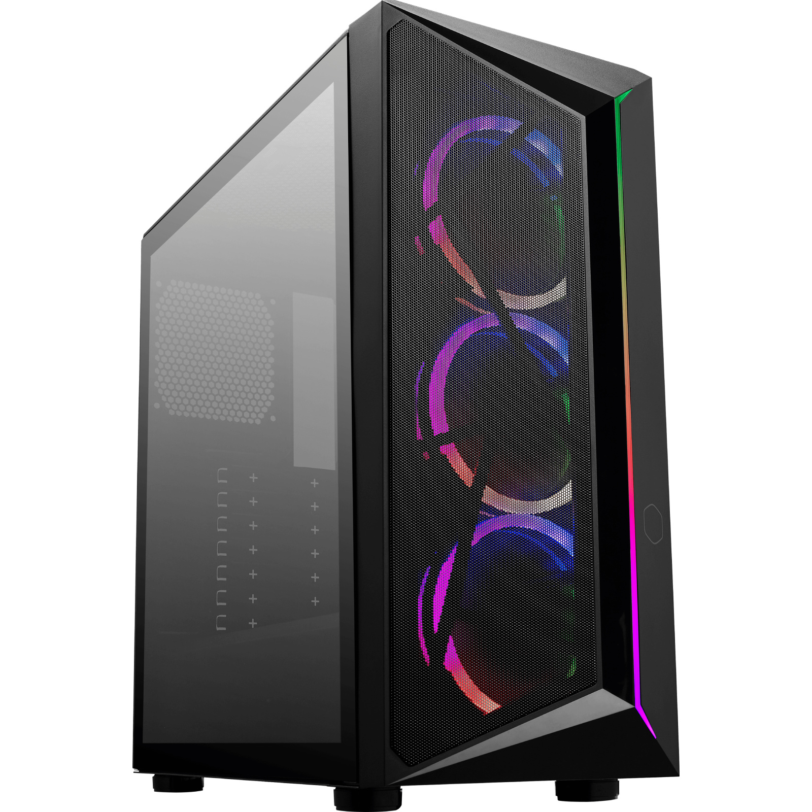 Cooler Master MasterBox CMP510 A-RGB MidTower Gaming Case Tempered Glass 3X A-RGB Fan CPU Cooler Supports Upto 161mm GPU Support Upto 350mm 240mm Radiator Supported 7X PCI Slot Front I/O: 2XUSB HD AudioNo PSU
