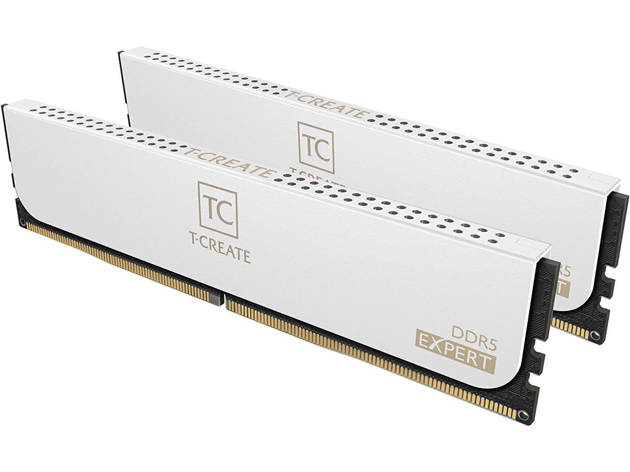TEAM T-CREATE EXPERT 32GB (2 x 16GB) DDR5 6000 (PC5 48000) Desktop Memory WHITE HEATSINK