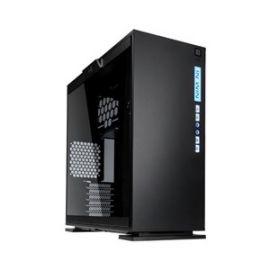 IN WIN 303 BLACK SECC STEEL/TEMPERED GLASS CASE ATX MID TOWER, DUAL CHAMBERED/HIGH AIR FLOW