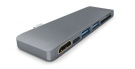 ROCK 6 in 1 Type C Hub With HDMI Port Space Grey