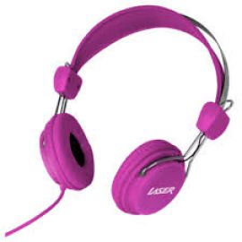 Laser Headphones Stereo Kids Friendly Colourful Pink