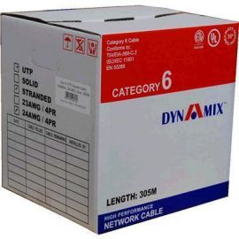 DYNAMIX 305M Cat6 White UTP STRANDE Cable Roll 250MHz, 24 AWGx4P, PVC Jacket Supplied in Easy Pull Box