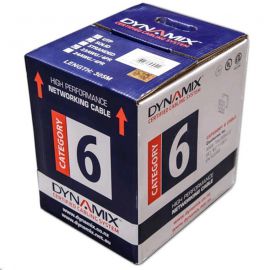 DYNAMIX 305m Cat 6A Black F/UTP     Cable Roll 500MHz, 23 AWGx4P PVC Jacket, Supplied on Plastic Reel Box