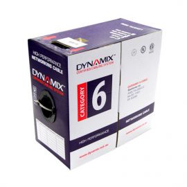 DYNAMIX 305m Cat6 UTP EXTERNAL      Dual Sheath Solid Cable Roll 250MHz, 23AWGx4P Black PVC+PE Jacket. Supplied on a Wooden Reel