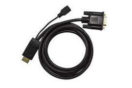 DYNAMIX 2M HDMI to VGA Cable,       Max res 1920x1080p@60Hz Includes Micro USB Female Optional Power. No HDCP. HDMI 1.4