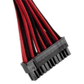 GGPC Braided Cable 20+4 Pin ATX Motherboard Power Extension Cable (24Pin, Red and Black)(40cm)      