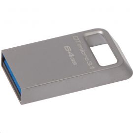 Kingston 64GB DTMicro USB 3.1/3.0 Type-A metal ultra-compact drive, up to 100MB/s read, DTMC3/64GB  