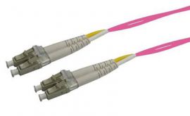 DYNAMIX 15M 50u LC/LC OM4           Fibre Lead (Duplex, Multimode) Raspberry Pink Colour Cable
