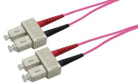DYNAMIX 2M 50u SC/SC OM4            Fibre Lead (Duplex, Multimode) Raspberry Pink Colour Cable