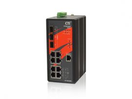 CTC UNION 8 Port Fast Ethernet      Managed Switch. 8x 10/100Base-T(X) . plus 3x 100/1000Base-X SFP (Total  11x ports). -10