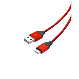 J5create Premium Aluminum 1.2M Red Type-C To USB 5V 3A 15W Charging Cable, Built-in 56K Ohm Pull-up 