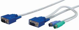 6M, 3-to-1 PS/2 KVM Switch Cable    All in one HD DB15 Male to 2 x PS/2 Male & 1 x HD DB15 Male