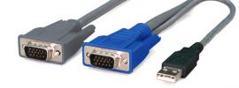 1.8M, 2-to-1 USB KVM Switch Cable   All in 1 x HD DB15 Male to 1 x USB Type A & 1 x HD DB15 Male