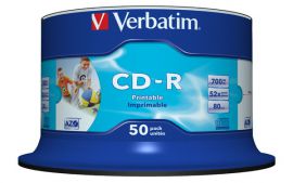 Verbatim CD-R 700MB 50Pk White InkJet 52x