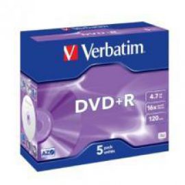 Verbatim DVD+R 4.7GB 5Pk Jewel Case 16x