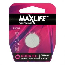 MAXLIFE CR2032 Lithium Button Cell  Battery. 1Pk.