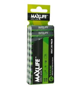 MAXLIFE AAA Alkaline Battery 20     Pack