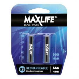 MAXLIFE AAA Rechargeable Battery    NIMH 900MAH 2 Pack