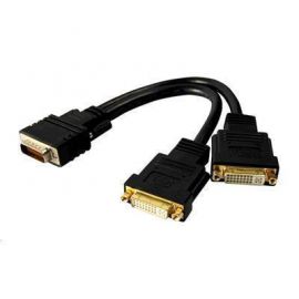 DMS59 Male to Dual DVI D Female Y   Cable, 260mm Length.