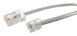 Dynamix 3M RJ-12 to RJ-45 Cable - 4C All pins connected straight through. Colour Grey