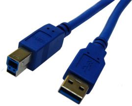 DYNAMIX 5M USB3.0 Type A Male to Type B Male Cable. Colour Blue
