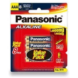 Panasonic Alkaline LR03T/8B Batteries AAA 8 Pack  Powerful enough to be used in almost all