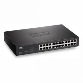 SMC 24 Port Fast Ethernet Unmanaged 10/100Mbps Switch. Rackmountable with internal power supply.